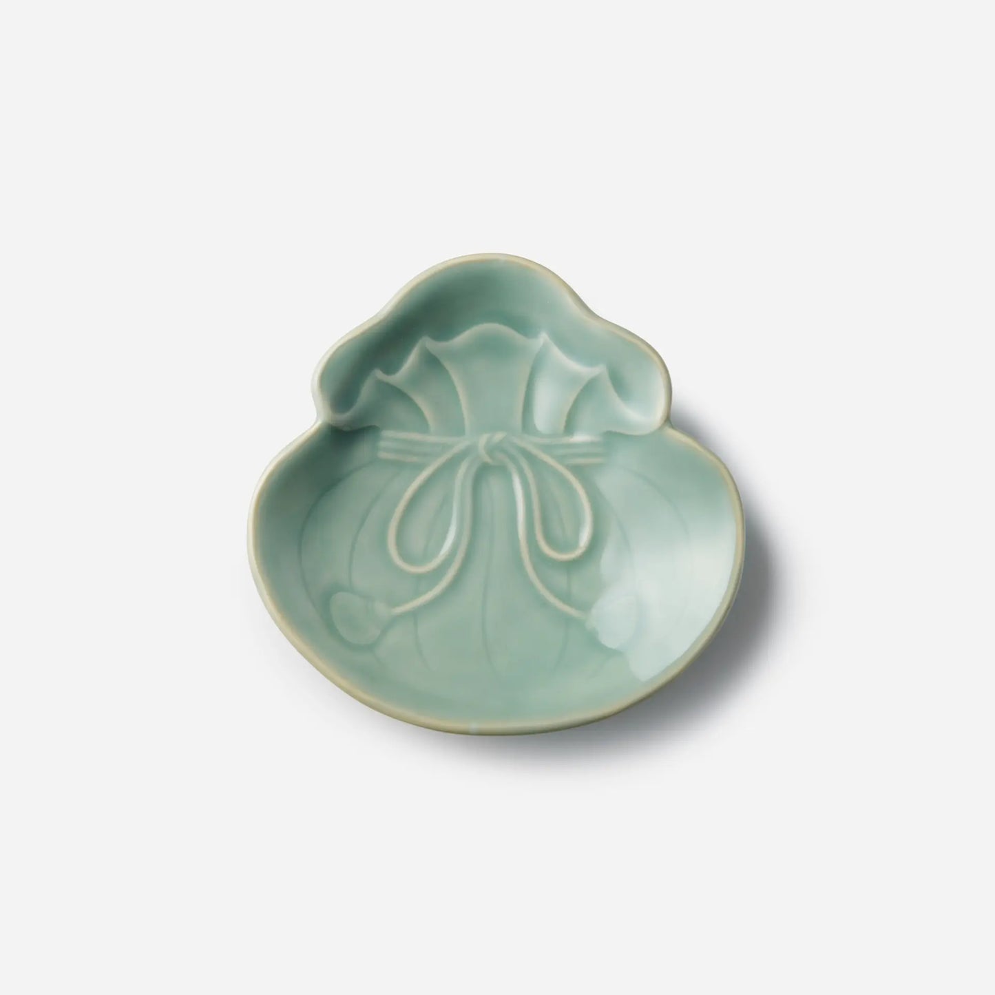 【王地山陶器所】青磁 巾着形小皿