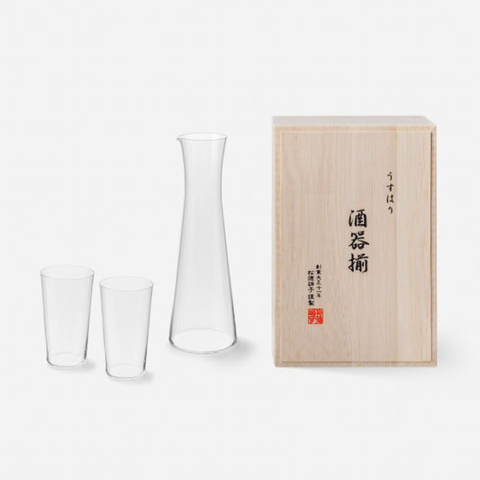 【引き算の造形美】 松徳硝子 うすはり 酒器揃 木箱