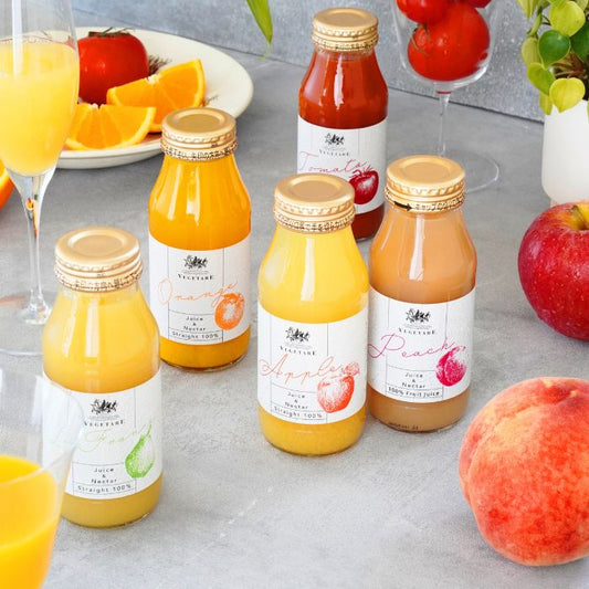 【VEGETARE】国産ストレート100％ジュース＆ネクター5本セット(フルーツ＆トマト)(化粧箱入り)